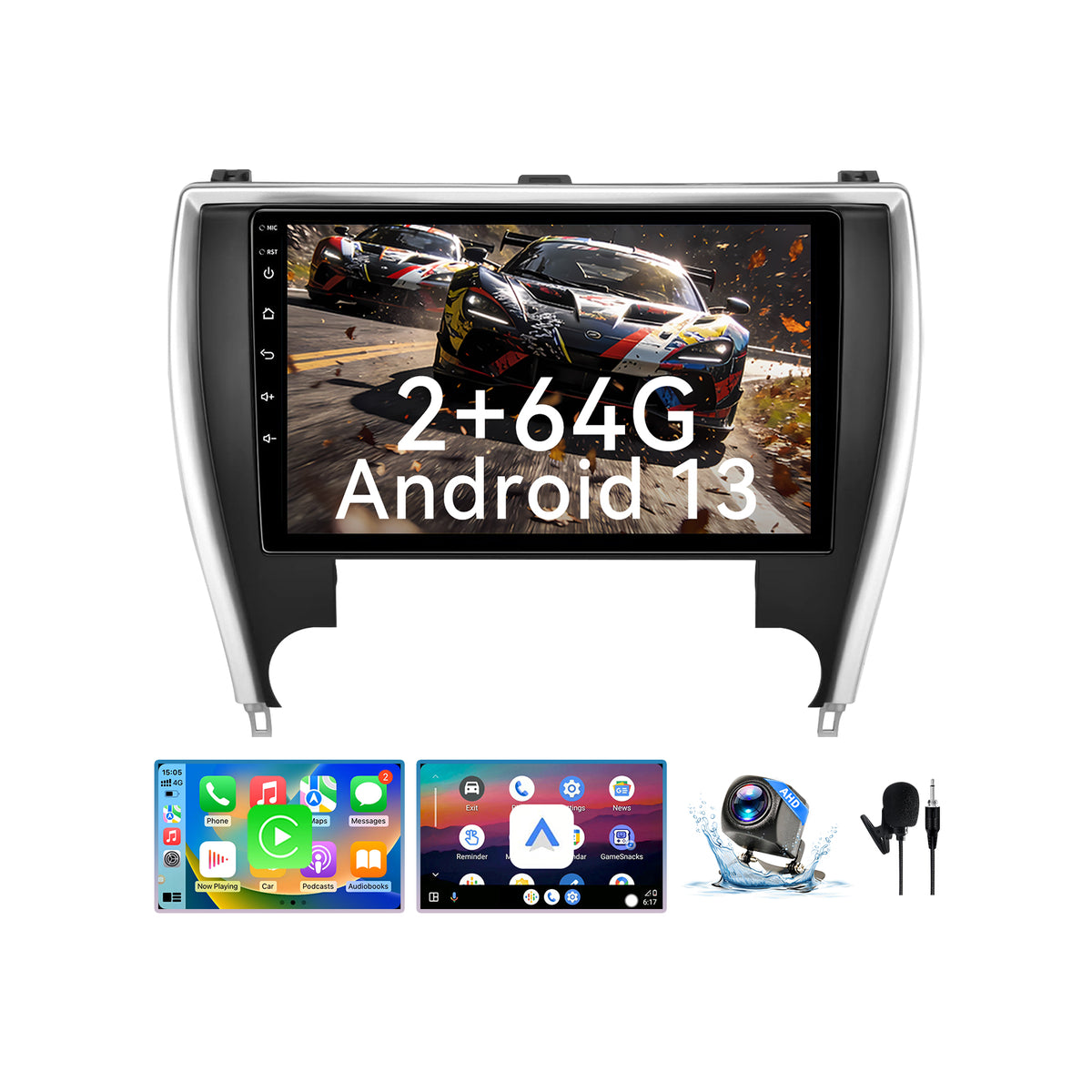Car Stereo Radio for Toyota Camry 2015 2016 2017 CarPlay Android Auto  Touchscreen WiFi/GPS/FM/SWC/Bluetooth/1080P Backup Camera