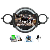 Car Radio Compatible With BMW Mini Cooper 2007-2014,4G+64G,9" Touch Screen Car Stereo with Wireless Carplay&Android Auto,FM/GPS/SWC/Mirror Link/Backup Camer