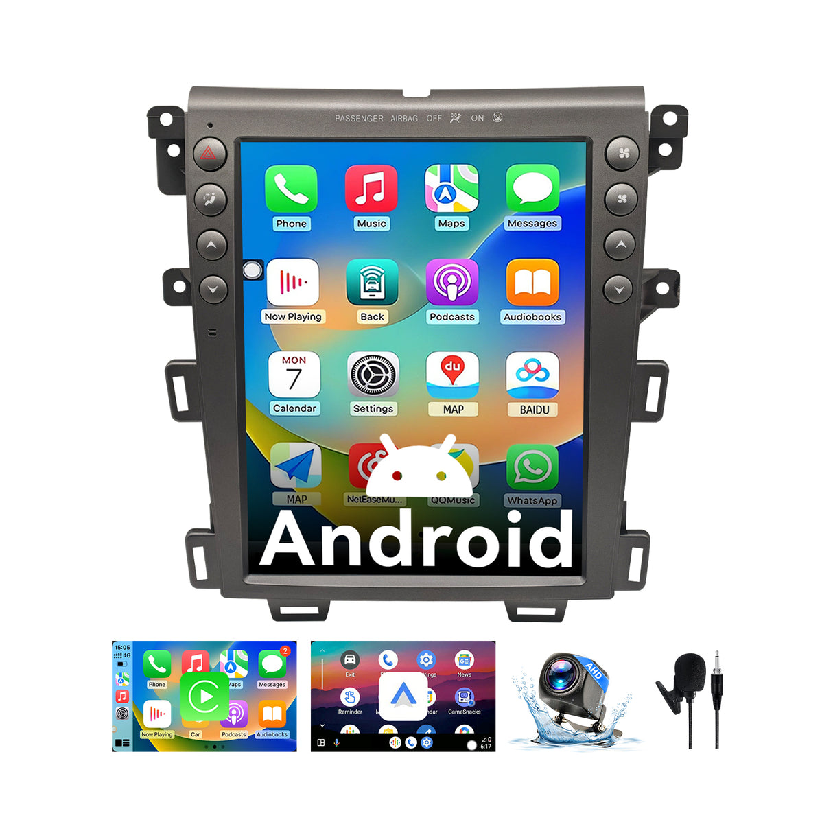 QLED 8-Core Radio for Ford Edge 2009 2010 2011 2012 2013 Upgrade,Touch Screen Stereo,Support Carplay and Android Auto,Free Back Camera