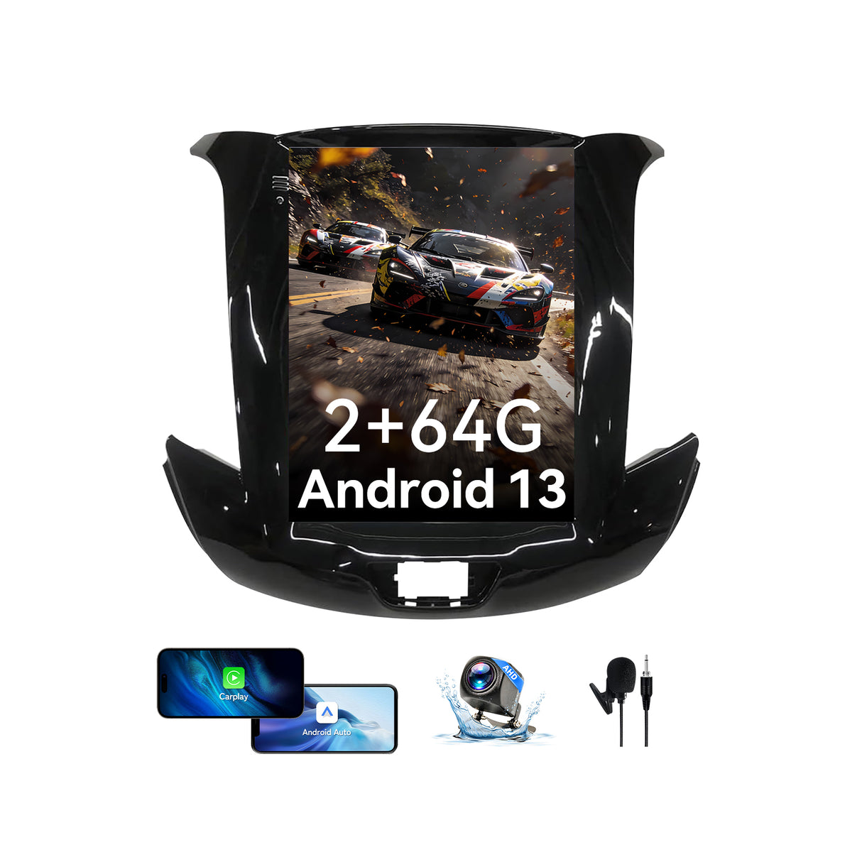 2GB+64GB Car Stereo Radio Compatible with Chevrolet Chevy Cruze 2016-2018 with Wireless Carplay Andriod Auto, Android 13 Touchscreen Support Bluetooth, FM/GPS/Mirror Link/SWC/Backup Camera(9.7 Inch)