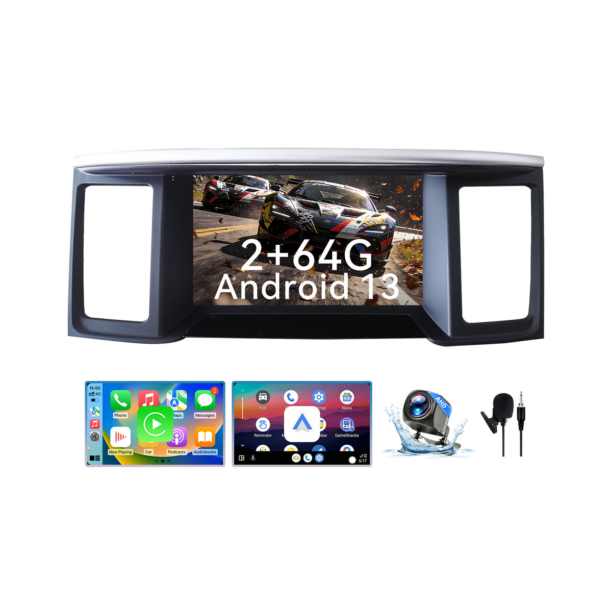 Car Stereo Upgrade Radio Compatible with Nissan Pathfinder 2012-2020 Wireless CarPlay Android Auto Head Unit GPS Navigation Bluetooth WiFi FM
