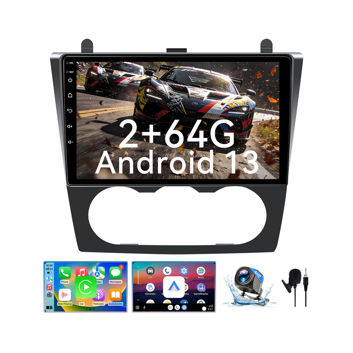 Car Radio for Nissan Altima Teana (Manual AC)2008 2009 2010 2011 2012 IPS HD Touchscreen Screen Double Din Car Stereo with Carplay & Android Auto Support Backup Camera GPS Navi FM WiFi BT