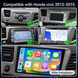 Android 13 Car Radio Compatible with Honda Civic 2012 2013 2014 2015, 9 Inch Car Radio Head Unit Touch Screen, Wireless CarPlay, Android Auto, WiFi, Backup Camera ﻿﻿
