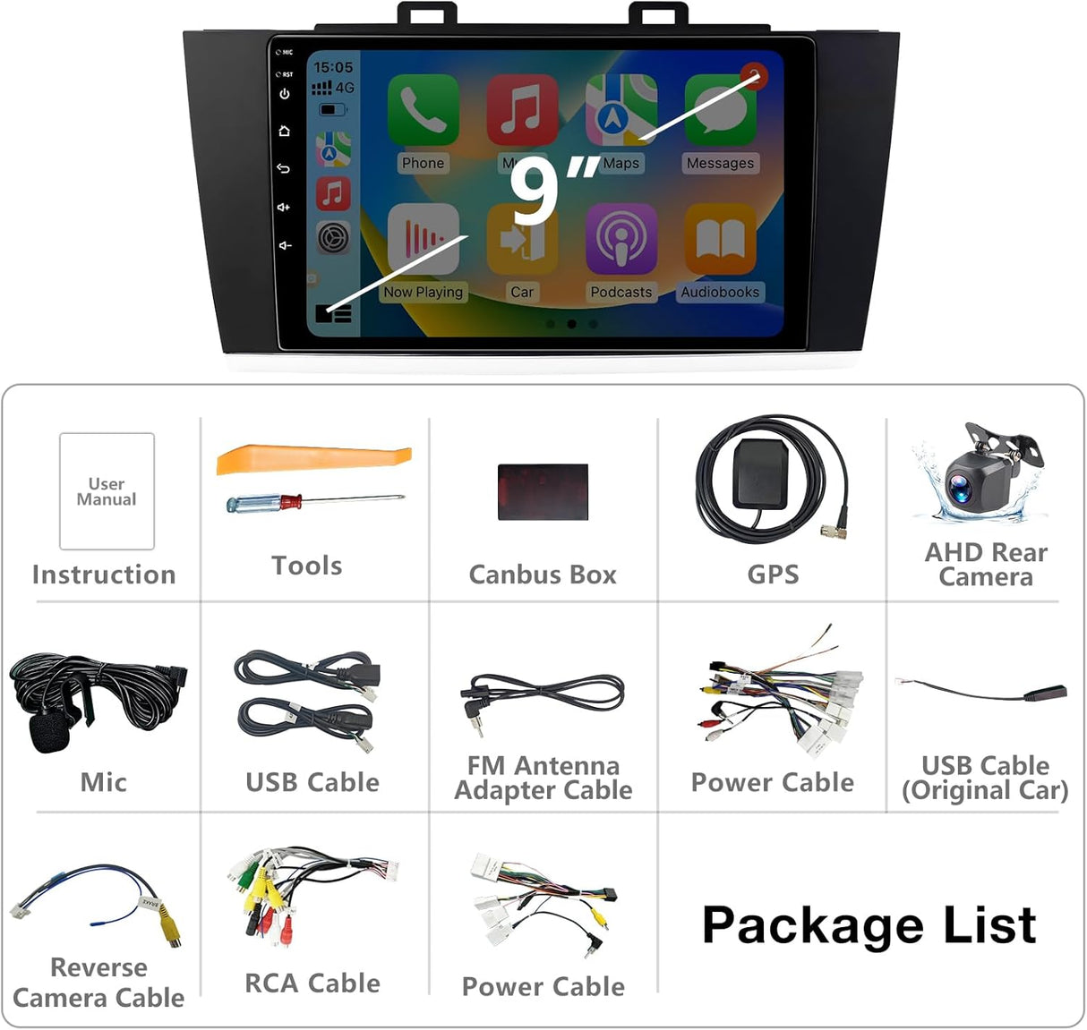 Car Radio Compatible for Subaru Legacy Outback 2015-2018