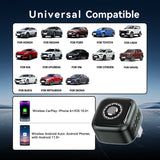 Teeran 2 in 1 Wireless CarPlay and Android Auto Adapter, Easy Setup Plug and Play, Fast Seamless Use Supports lots of Cars with Built-in Wired Car Play/Android Auto Compact Sleek Design Car Adapter