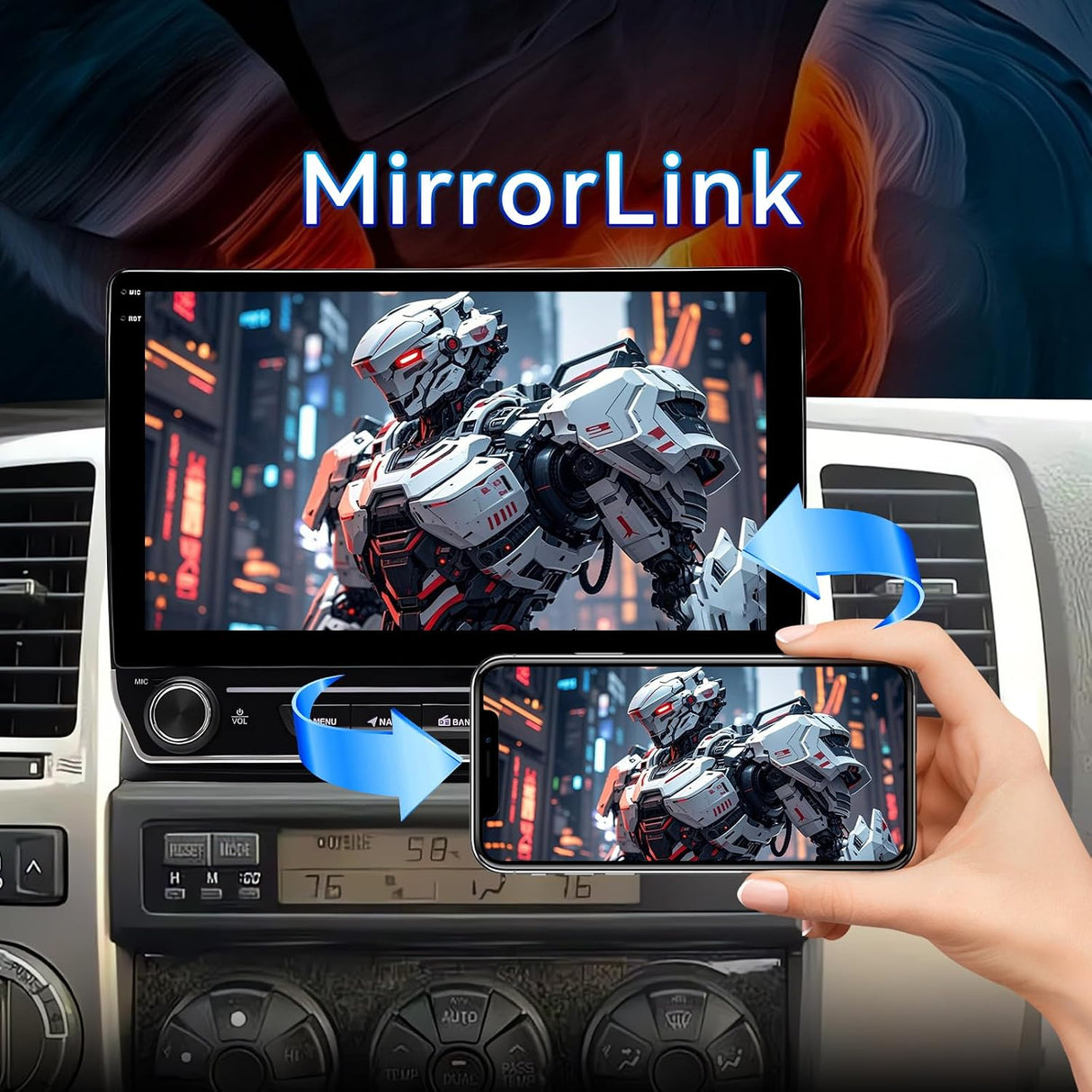 Car Radio Stereo Compatible with Toyota 4Runner 2003-2009, 10" Touch Screen Wireless CarPlay & Android Auto GPS Navigation FM Radio Upgrade Bluetooth HD Backup Camera 2GB+64GB