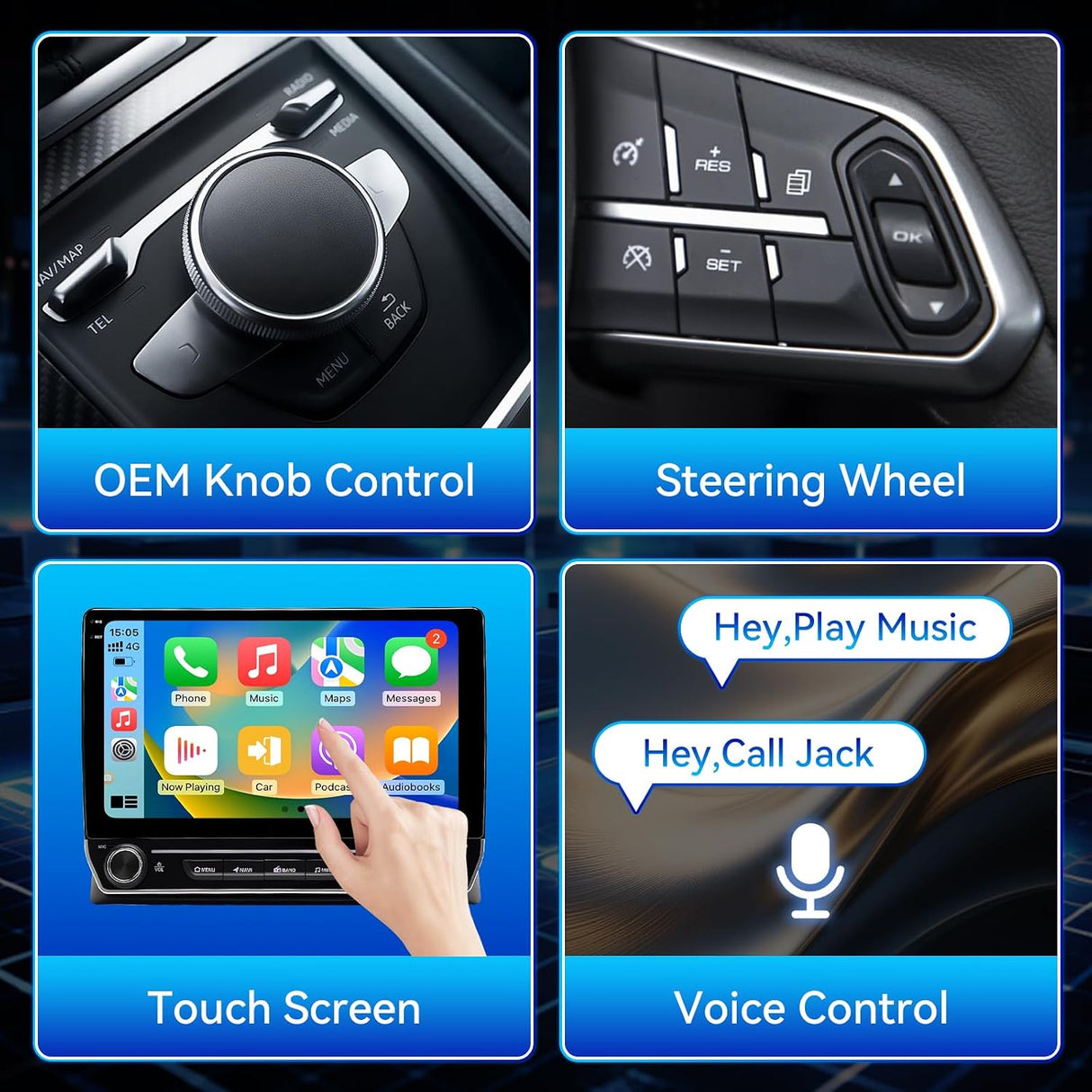 Car Radio Stereo Compatible with Toyota 4Runner 2003-2009, 10" Touch Screen Wireless CarPlay & Android Auto GPS Navigation FM Radio Upgrade Bluetooth HD Backup Camera 2GB+64GB
