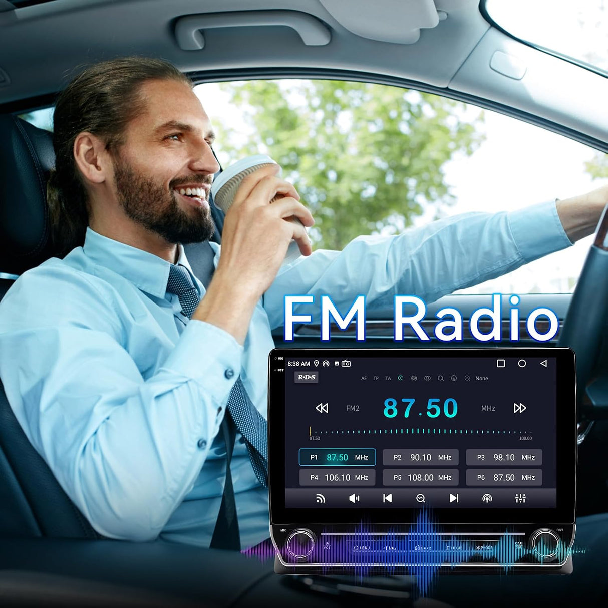 Car Radio Stereo Compatible with Toyota 4Runner 2003-2009, 10" Touch Screen Wireless CarPlay & Android Auto GPS Navigation FM Radio Upgrade Bluetooth HD Backup Camera 2GB+64GB