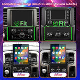 Android 13 Car Radio Stereo Compatible with Dodge Ram 1500/2500/3500 2013-2018 Upgrade with Wireless Carplay&Android Auto, GPS/SWC/Backup Camera, for Manual & Auto AC (9.7 Inch)