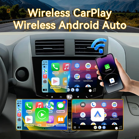 Car Stereo for Toyota RAV4 2005-2011,  8-Core 4GB+64GB, 9 Inch 1280P QLED Touchscreen, Wireless CarPlay & Android Auto, DSP, GPS, BT5.1, 5G WiFi, SWC, Backup Camera