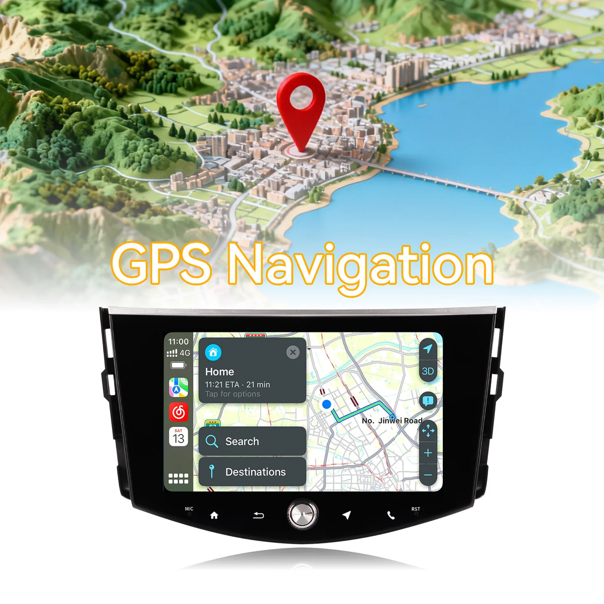 Car Stereo for Toyota RAV4 2005-2011,  8-Core 4GB+64GB, 9 Inch 1280P QLED Touchscreen, Wireless CarPlay & Android Auto, DSP, GPS, BT5.1, 5G WiFi, SWC, Backup Camera