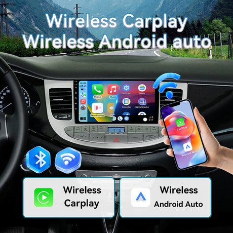 Car Stereo for Hyundai Genesis  2008-2014 Radio Upgrade, 9 Inch Touch Screen Radio Android 13 Car Radio with Wireless Carplay Android Auto Bluetooth GPS AHD Backup Camera WiFi