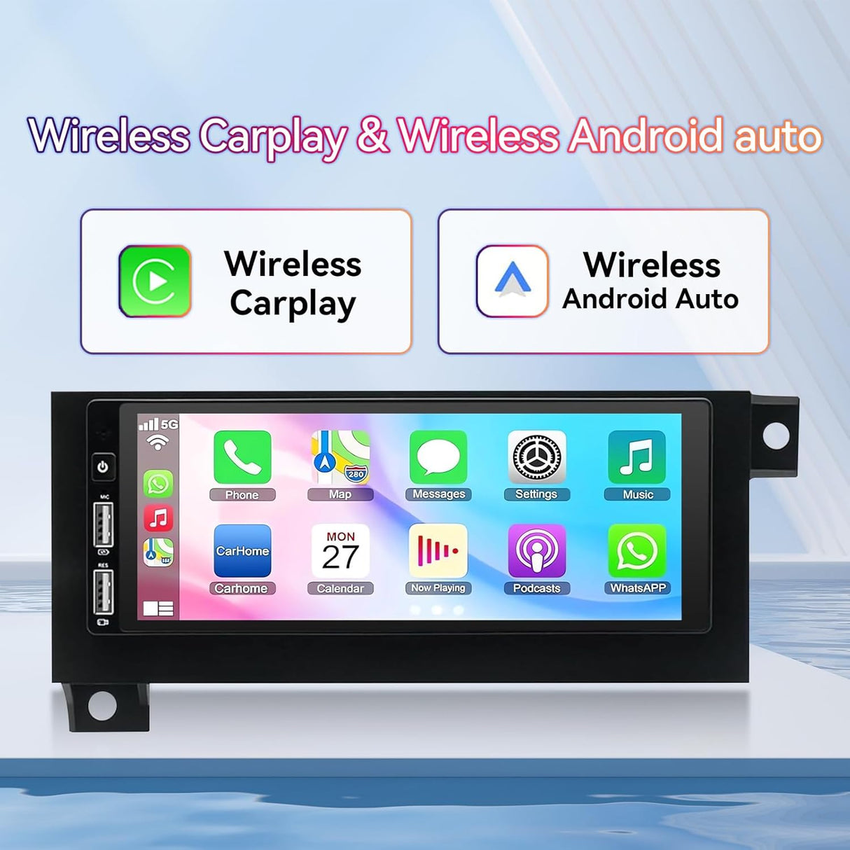 6.8" Touchscreen Android 13 Car Stereo for 1994-2002 Dodge Ram 1500/2500/3500, Chrysler Town & Country 1990-2000, Cirrus 1995-2000, Wireless CarPlay & Android Auto, GPS, Backup Camera
