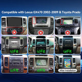 Car Stereo for Lexus GX470 2002-2005 Toyota Prado 2002-2009 Wireless CarPlay Android Auto Android 14  Auto AHD Backup Camera Upgrade 9.7" Touch screen GPS WIFI SWC FM Bluetooth 2+64G