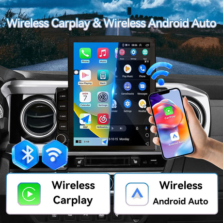 Car Radio for Toyota Tacoma 2016 2017 2018 2019 2020 2021 2022 2023 9.7 Inch Touchscreen Tacoma Stereo Head Unit, Wireless Carplay Android Auto, GPS Navigation, BT FM SWC 5GWiFi, Backup Camera