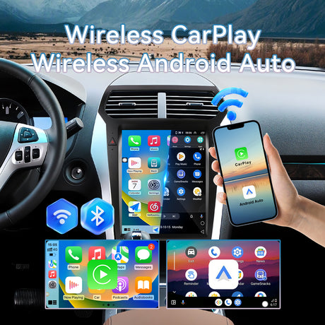 Car Stereo for 2011-2019 Ford Explorer with Wireless CarPlay/Android Auto/