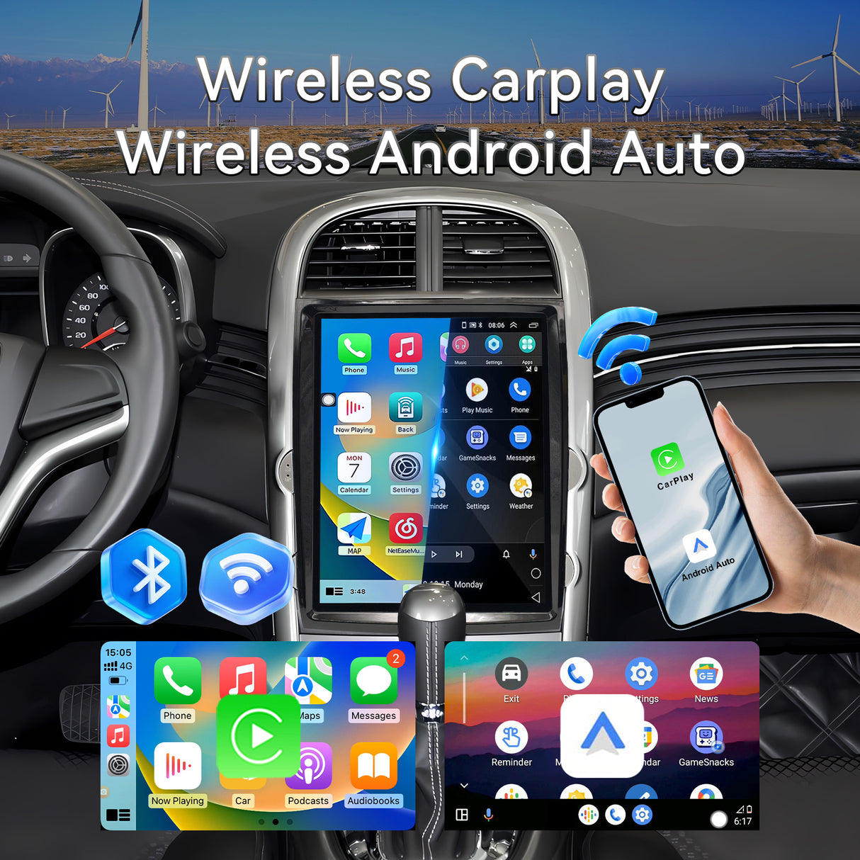 12.8 inch Android 13 Car Radio for Ford Taurus 2010-2019, Upgrade Head Unit 1920*1080 Touch Screen Carplay Android Auto, GPS Navigation,4G+64G, 8Core