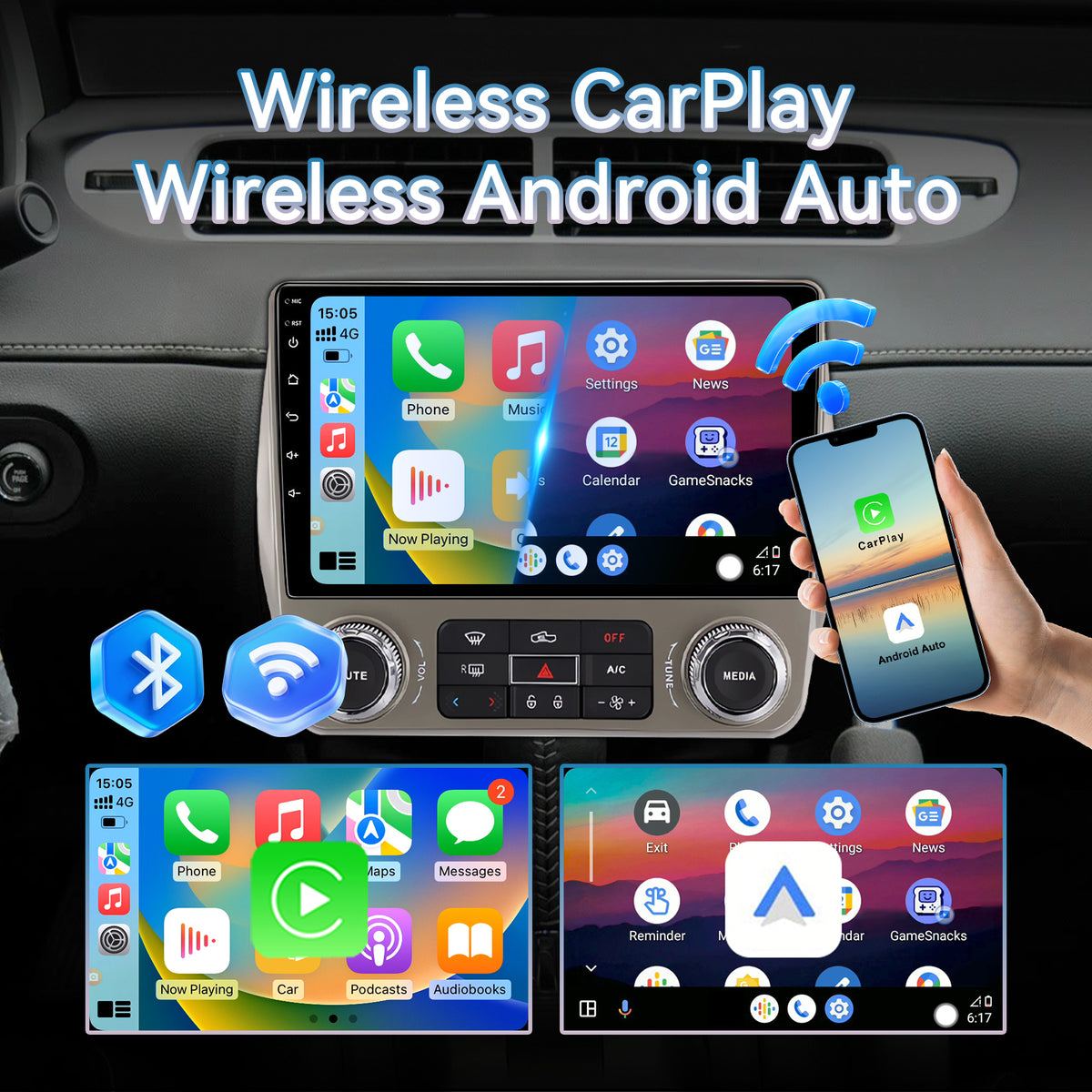 Car Radio Stereo for Chevrolet Chevy Camaro 2010-2015: 1080P Backup Camera GPS Navigation FM 9 Inch 1280 * 800 HD IPS Touchscreen 5G WiFi Wireless CarPlay Android Auto SWC