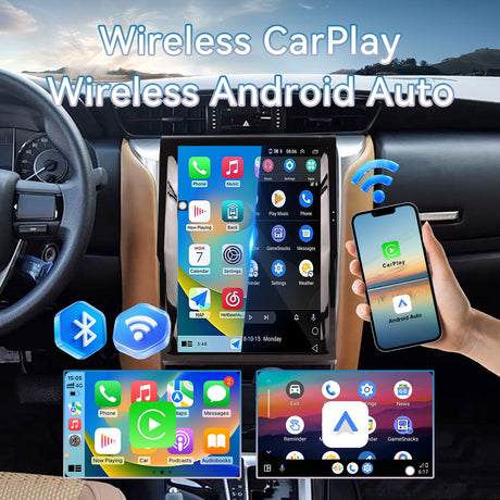 Car Stereo for Toyota Fortuner 2018-2020, Wireless CarPlay Android Auto Radio Replacement, 8GB+128GB, GPS Navigation