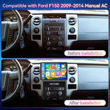 Car Stereo for Ford F150 2009 2010 2011 2012 Supports Wireless CarPlay & Android Auto, BT/WiFi/GPS/FM/SWC/1080P Backup Camera/Manual AC Upgrade