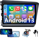 Android 13 Car Radio Compatible with Honda Civic 2012 2013 2014 2015, 9 Inch Car Radio Head Unit Touch Screen, Wireless CarPlay, Android Auto, WiFi, Backup Camera ﻿﻿