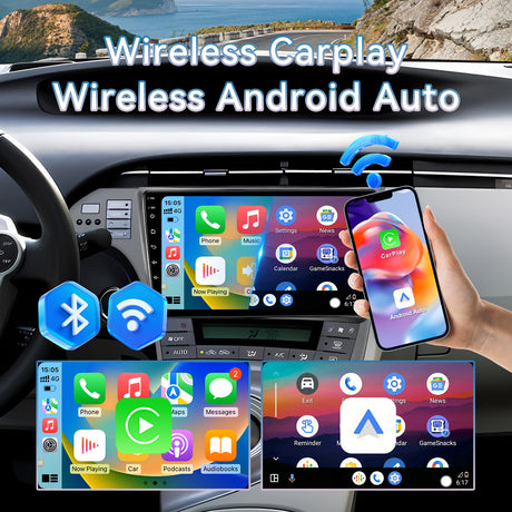 Car Radio for Toyota Prius 2010-2015,10 Inch Prius Stereo Support Carplay/Android Auto,GPS Navigation& Bluetooth,Backup Camera & SWC