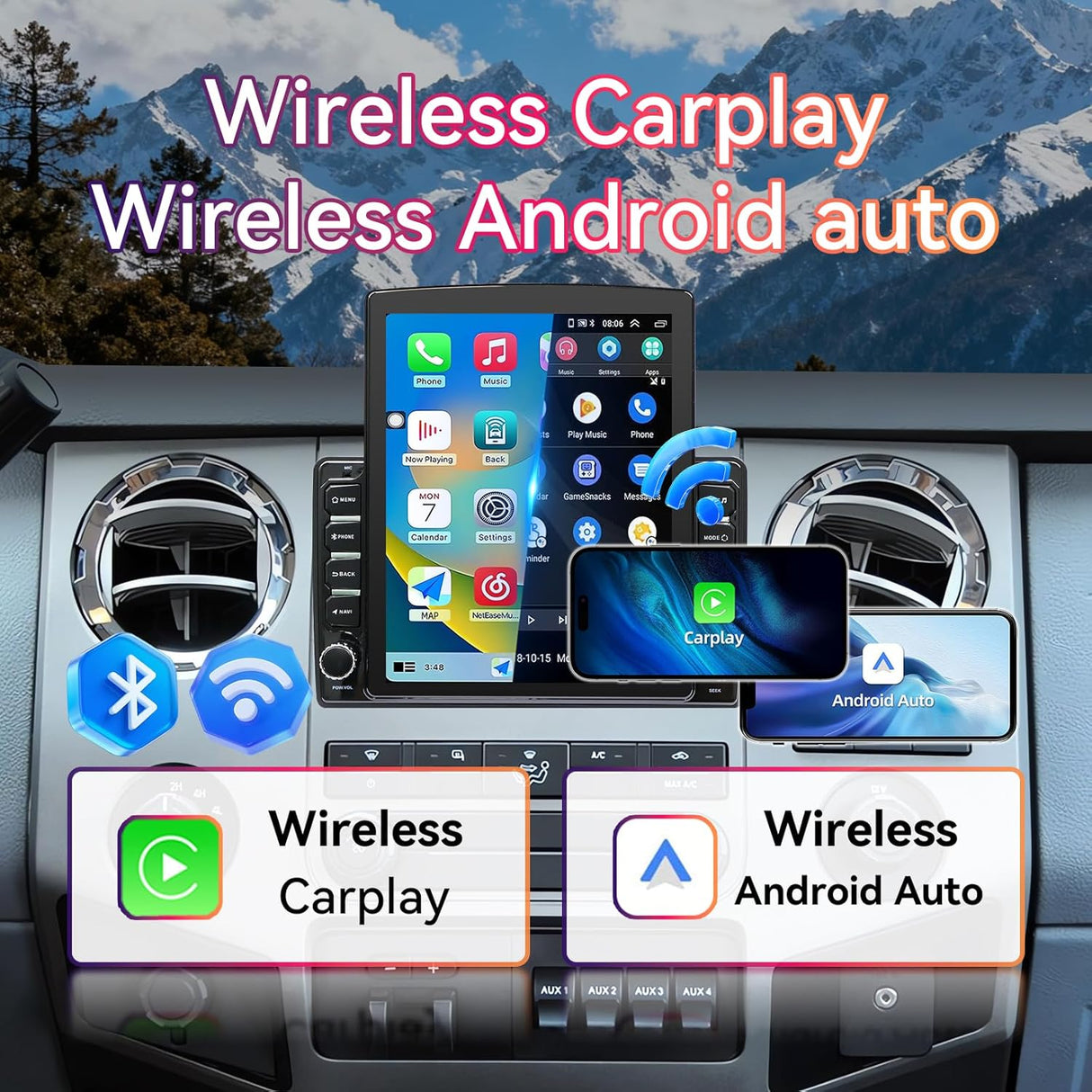 9.7 inch Android 13 Car Radio for Ford F150 2004-2008/Ford Expedition 2007-2014/Edge 2007-2010 Supports Wireless CarPlay/Android Auto