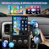 Android 13 Car Stereo for Dodge Ram 1500 2500 3500 2013-2018 (Manual AC), Supports Wireless CarPlay & Android Auto, BT/WiFi/GPS/FM/SWC/1080P Backup Camera
