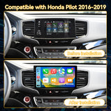 Car Radio for Honda Pilot 2016-2019 Stereo Update 10" Carplay & Android Auto Head Unit w/Custom Wallpaper Layout Touch Screen for Navigation,Music
