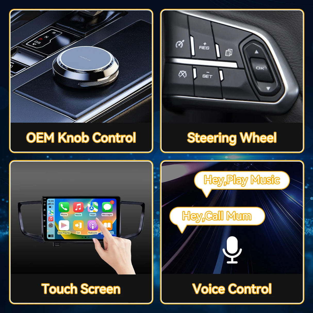 Car Radio for Honda Pilot 2016-2019 Stereo Update 10" Carplay & Android Auto Head Unit w/Custom Wallpaper Layout Touch Screen for Navigation,Music