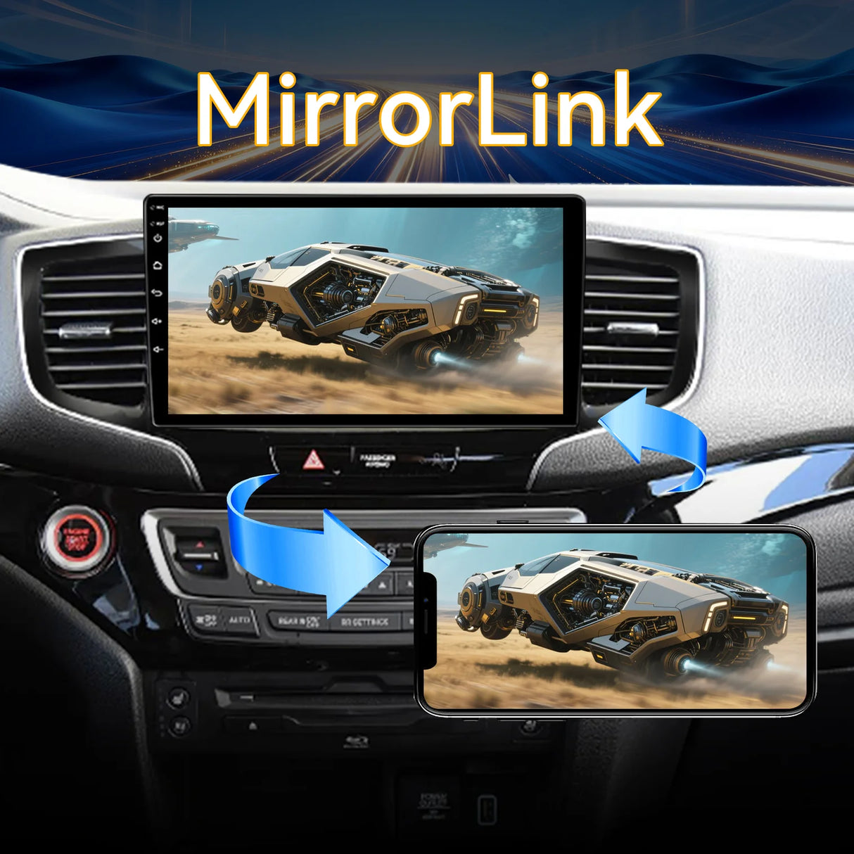 Car Radio for Honda Pilot 2016-2019 Stereo Update 10" Carplay & Android Auto Head Unit w/Custom Wallpaper Layout Touch Screen for Navigation,Music