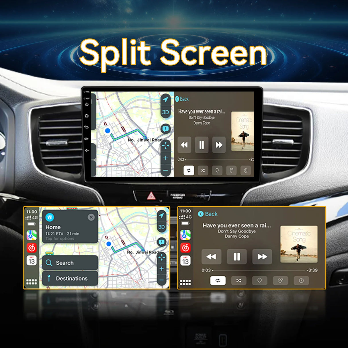 Car Radio for Honda Pilot 2016-2019 Stereo Update 10" Carplay & Android Auto Head Unit w/Custom Wallpaper Layout Touch Screen for Navigation,Music