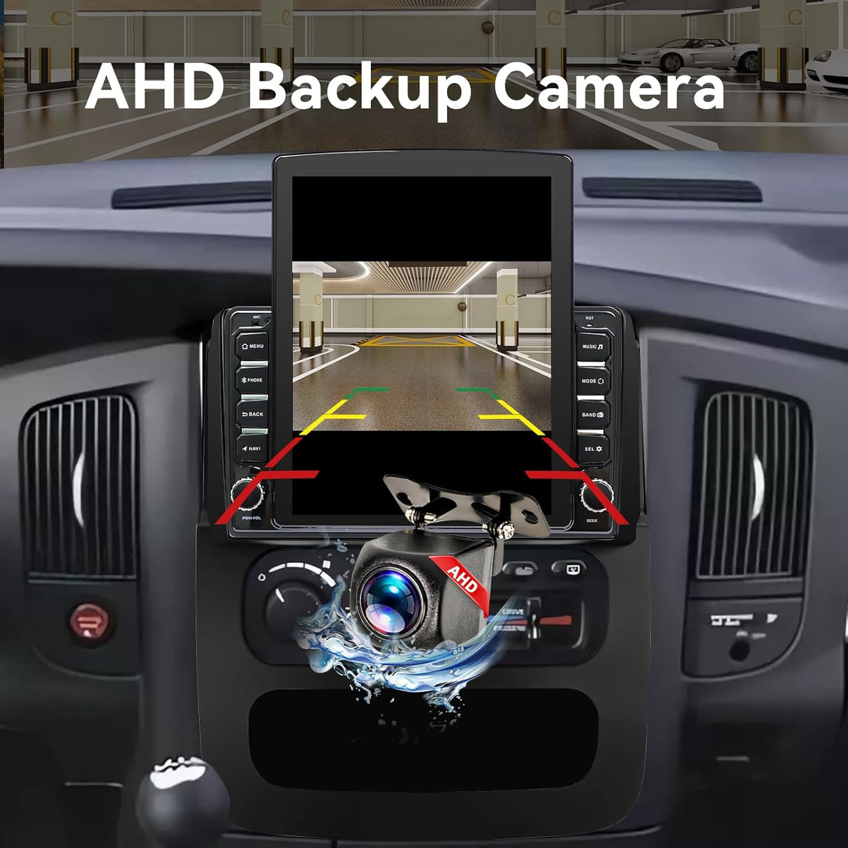 Car Stereo Radio Compatible with Dodge Ram 1500 2500 3500 2002 2003 2004 2005 Wireless CarPlay & Android Auto AHD Backup Camera Upgrade 9.7" Touch Screen GPS WiFi SWC FM Bluetooth