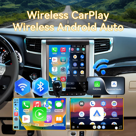 12.1" Android Car Stereo for Toyota Alphard ANH20 2008-2012, 8-Core 4GB+64GB Touchscreen Radio Receiver with Wireless CarPlay Android Auto, GPS Navigation, Bluetooth, DSP