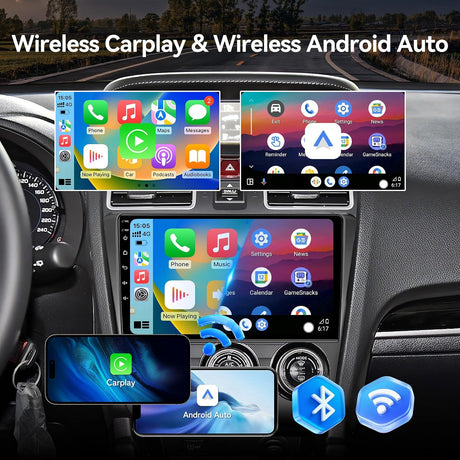 Android 13 Car Stereo Radio Compatible with Subaru Forester WRX Impreza STi Crosstrek 2016-2018 with Wireless CarPlay Android Auto 9" Screen, WiFi/Bluetooth/GPS/Backup Camera
