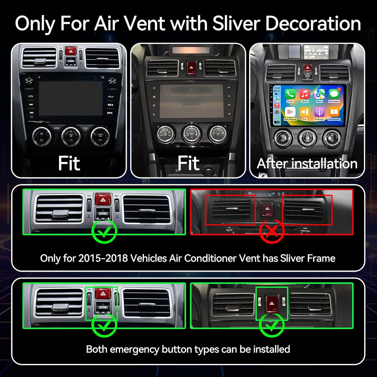 Android 13 Car Stereo Radio Compatible with Subaru Forester WRX Impreza STi Crosstrek 2016-2018 with Wireless CarPlay Android Auto 9" Screen, WiFi/Bluetooth/GPS/Backup Camera