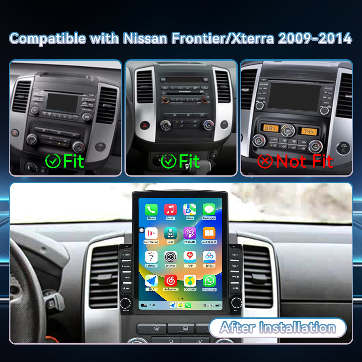Car Stereo for Nissan Frontier/Xterra 2009-2014 | Wireless CarPlay/Android Auto | 9.7 | Android14 | 4+64G