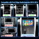 Android 14 car stereo compatible with the 2010, 2011, 2012, 2013 and 2014 Ford Edge, wireless, Android Auto, 9-inch touchscreen, Bluetooth radio, GPS navigation, FM radio