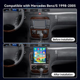 Android 14 Car Radio Compatible with Mercedes Benz S-Class W220 1998-2005,4G+64GB,9.7" Touch Screen Car Stereo with Wireless Carplay Android Auto,FM/GPS/SWC/Mirror Link/Backup Camera