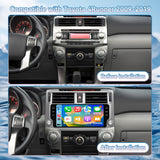 Car Stereo Radio Upgrade for Toyota 4Runner 2009-2019 CarPlay Android Auto 9" Touchscreen Car Radio Stereo Player Head Unit with GPS Navigation Bluetooth WiFi SWC FM RDS Backup Camera Mic