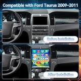 Car Radio for Ford Taurus 2009 2010 2011, 12.1" Touchscreen Upgrade Stereo with Wireless CarPlay & Android Auto 4GB+64GB GPS WiFi AM FM Bluetooth DSP 1080P Backup Camera