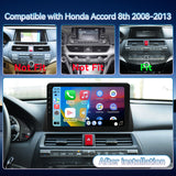 Car Radio Stereo for Honda Accord 8th 2008 2009 2010 2011 2012 2013 with Wireless Carplay Android Auto Bluetooth Touch Screen with WiFi FM GPS SWC Backup Camera