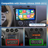 Car Radio for Nissan Altima Teana (Manual AC)2008 2009 2010 2011 2012 IPS HD Touchscreen Screen Double Din Car Stereo with Carplay & Android Auto Support Backup Camera GPS Navi FM WiFi BT