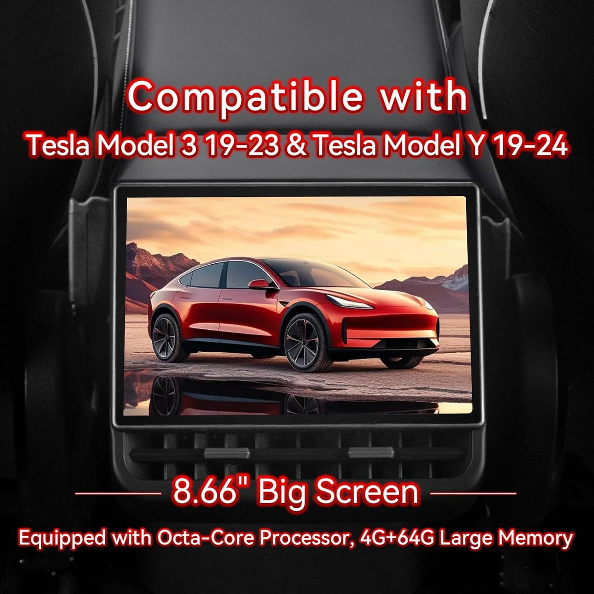 Rear Entertainment Touch Screen Compatible with Tesla Model 3 2019-2023/Model Y 2019-2024