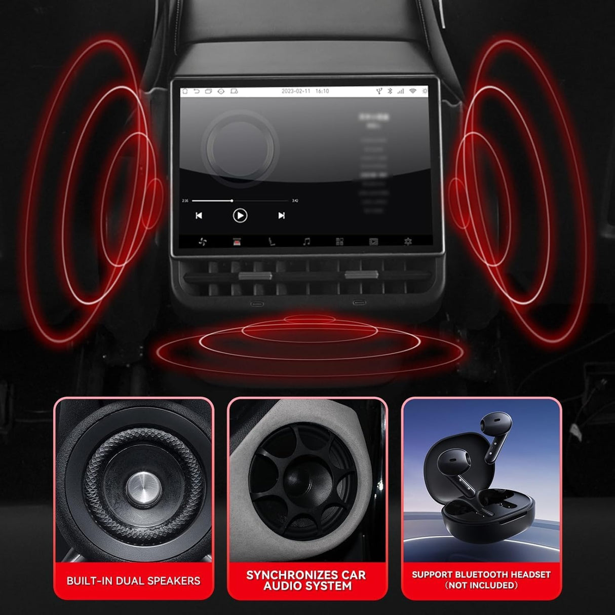 Rear Entertainment Touch Screen Compatible with Tesla Model 3 2019-2023/Model Y 2019-2024