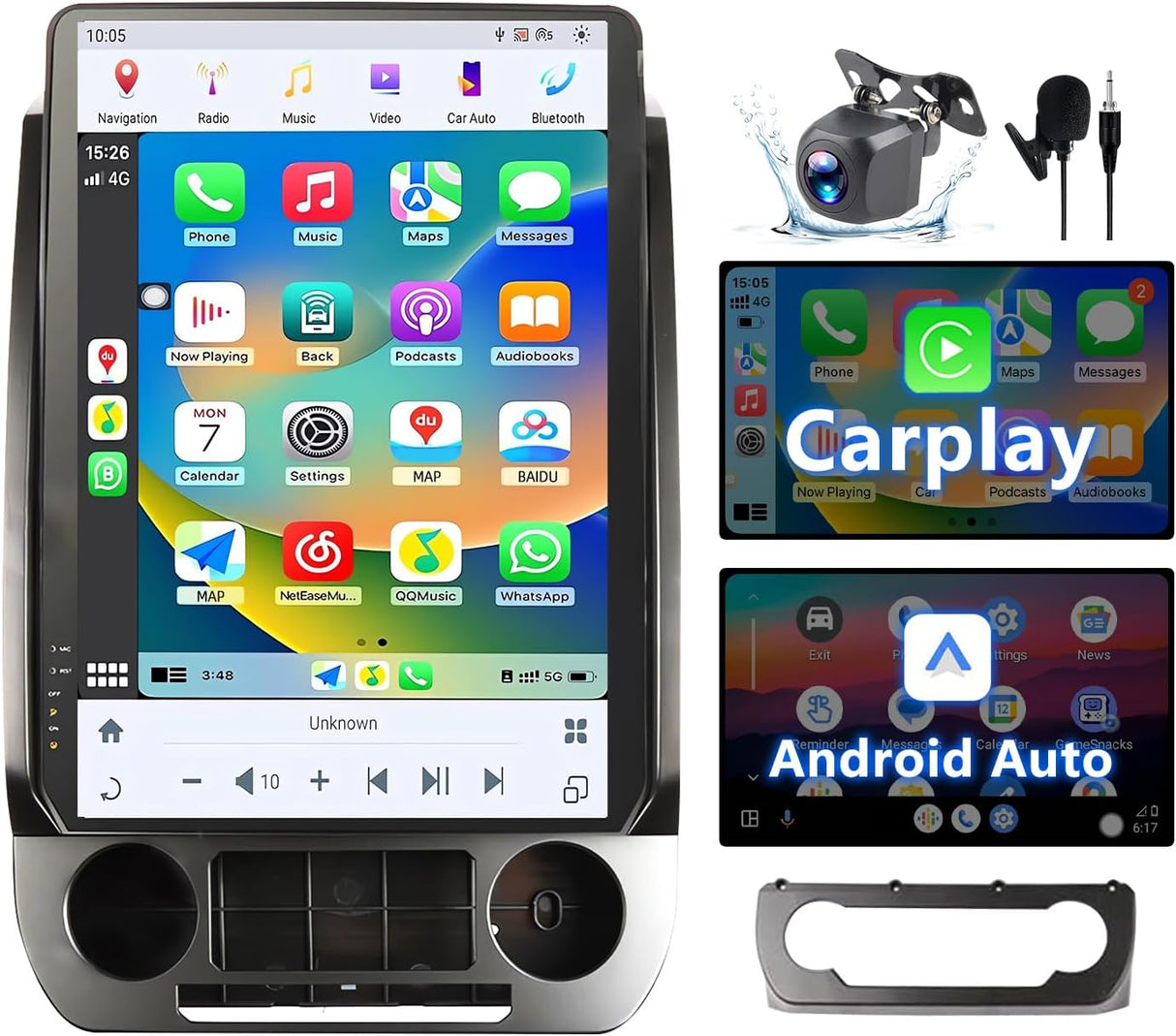 14.4" Android 13 Car Radio Stereo Compatible with Ford Expedition 2018 2019 2020 2021 2022 2023 Upgrade, CarPlay & Android Auto/ 4G LTE/WiFi/GPS/ 8+128GB Head Unit Replacement, Retain OEM Sync3 & AC