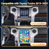 12.1 Inch Radio Replacement for Toyota Tundra 2013 to 2020 GPS Navigation Android Head Unit Multimedia Player HDMI/BT/USB/AUX/WiFi Wireless CarPlay & Android Auto Car Stereo