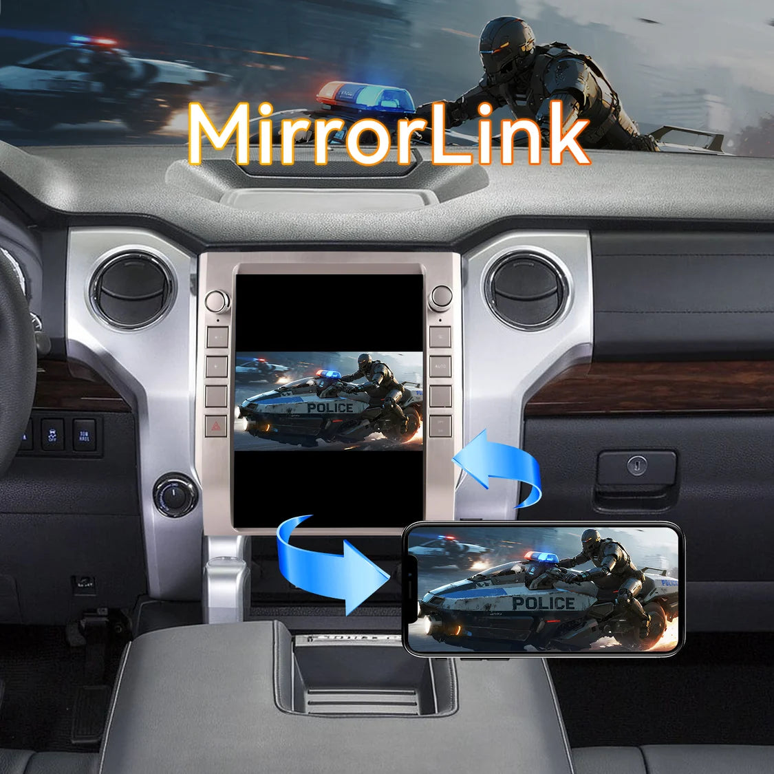 12.1 Inch Radio Replacement for Toyota Tundra 2013 to 2020 GPS Navigation Android Head Unit Multimedia Player HDMI/BT/USB/AUX/WiFi Wireless CarPlay & Android Auto Car Stereo