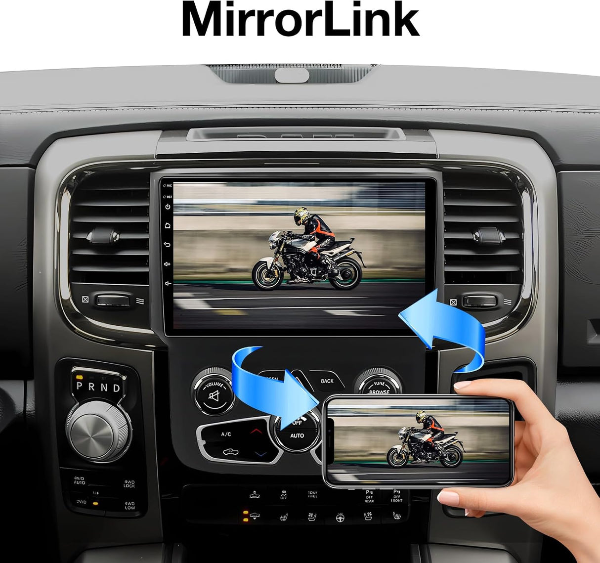 Android 13 Car Radio Stereo Compatible with Dodge Ram 1500 2500 3500 2013-2018 (Auto AC) Head Unit Upgrade Replacement, 9" Touchscreen with Wireless CarPlay&Android Auto, 2GB+64GB, GPS, Backup Camera