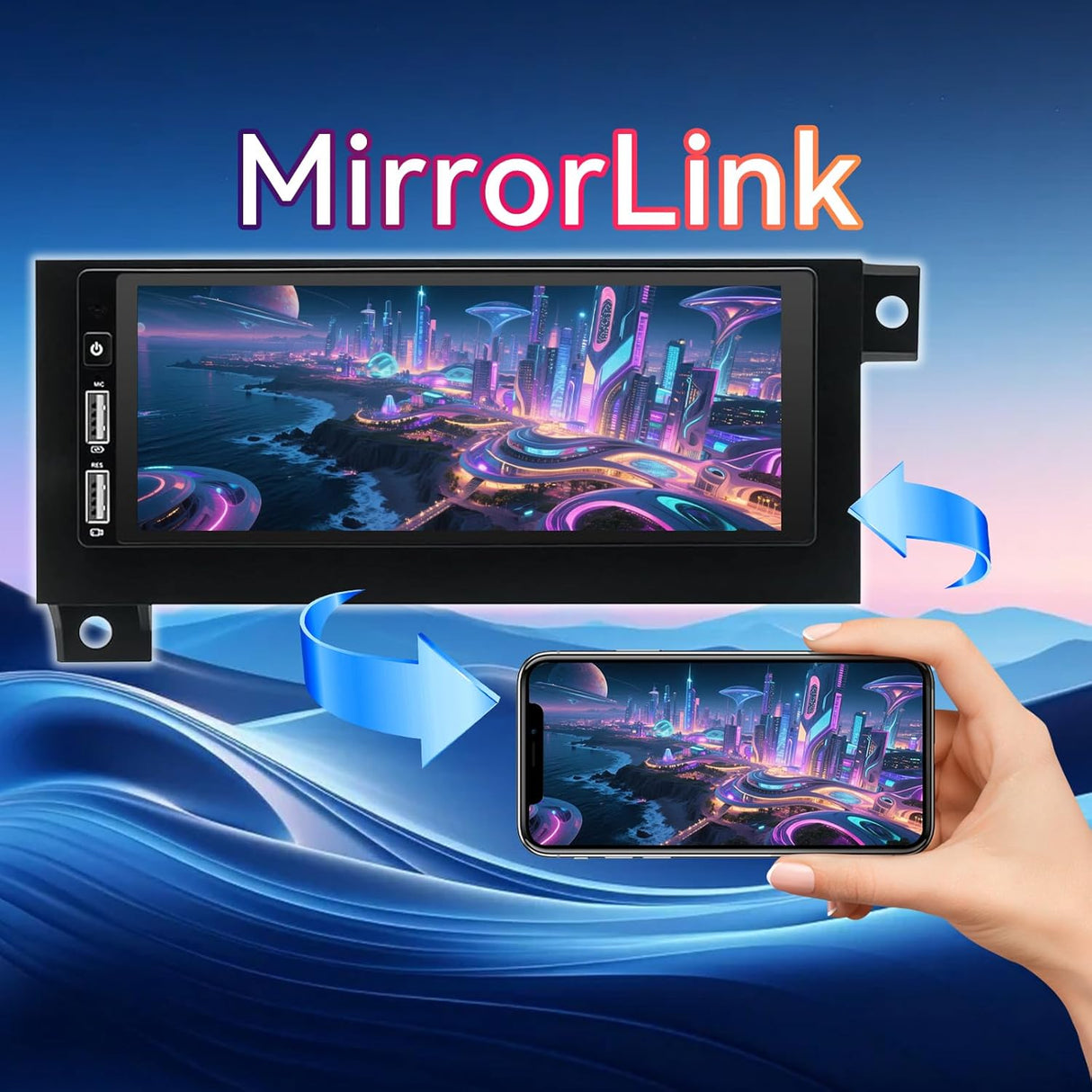 6.8" Touchscreen Android 13 Car Stereo for 1994-2002 Dodge Ram 1500/2500/3500, Chrysler Town & Country 1990-2000, Cirrus 1995-2000, Wireless CarPlay & Android Auto, GPS, Backup Camera